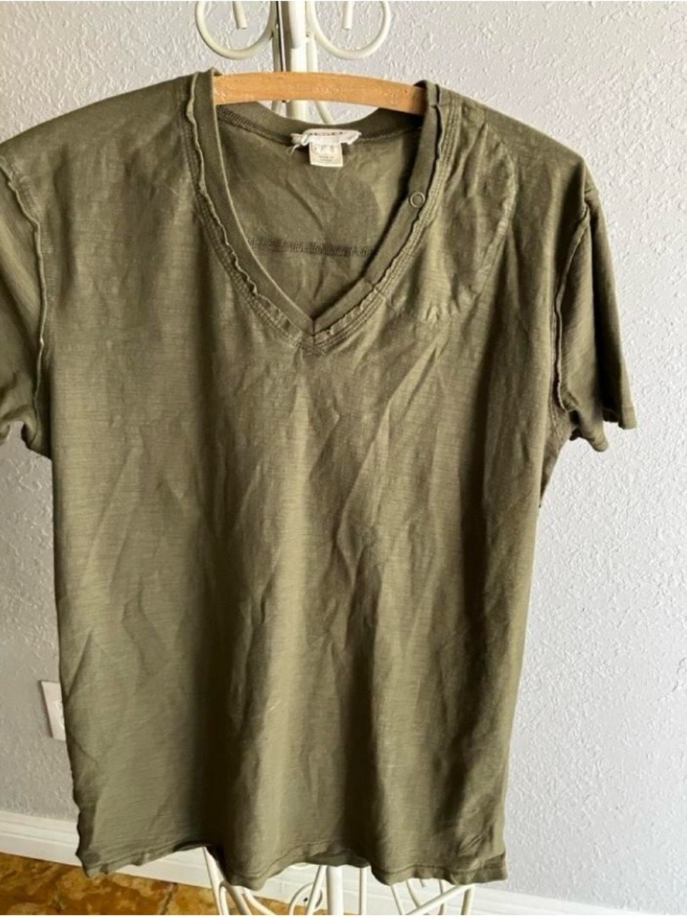 Diesel Olive Green V-Neck Short Sleeve Tee
